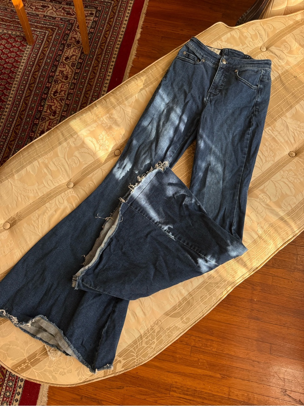 Free People high waisted lace up back Flare Jeans
